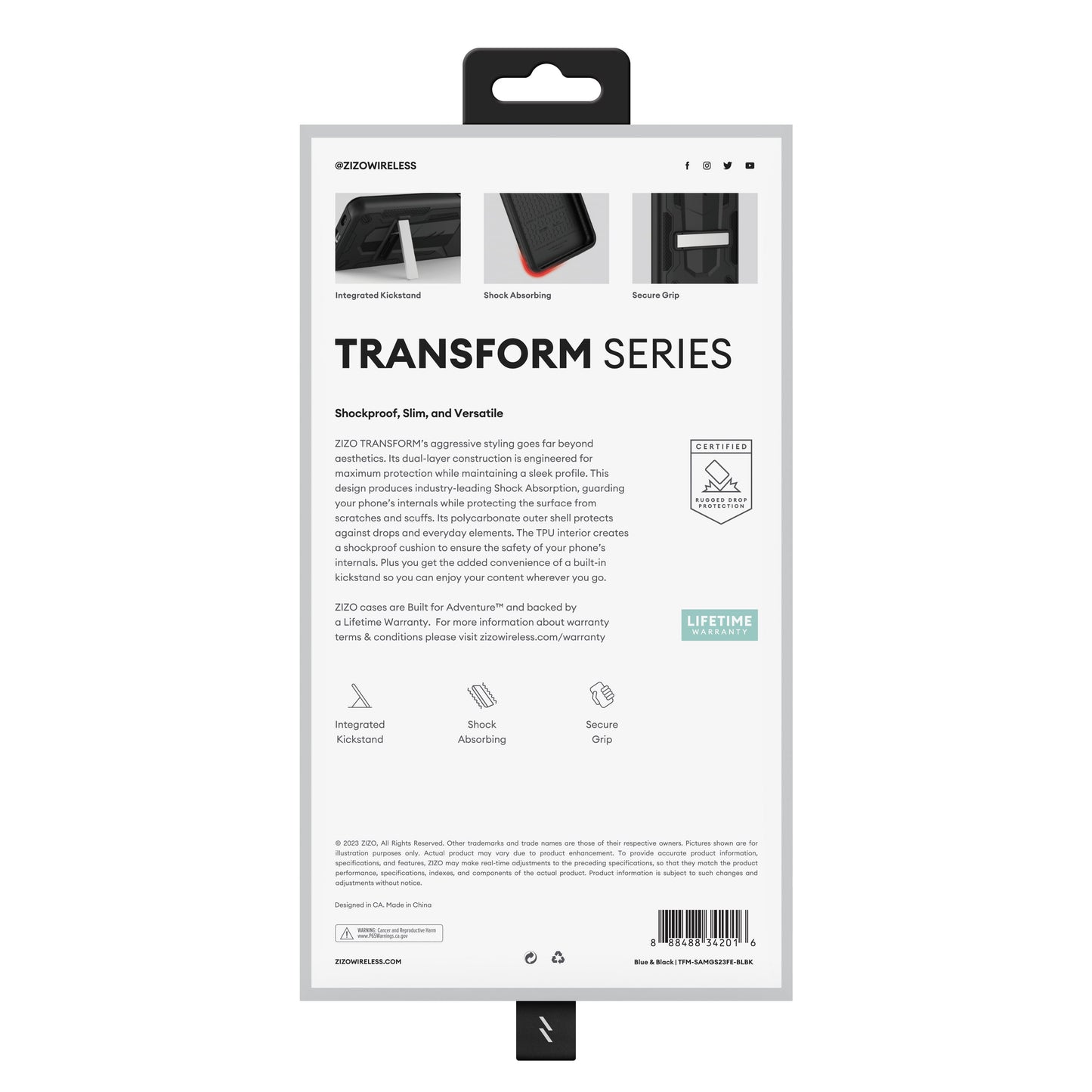 ZIZO TRANSFORM Series Galaxy S23 FE Case - Blue - ZIZO Wireless