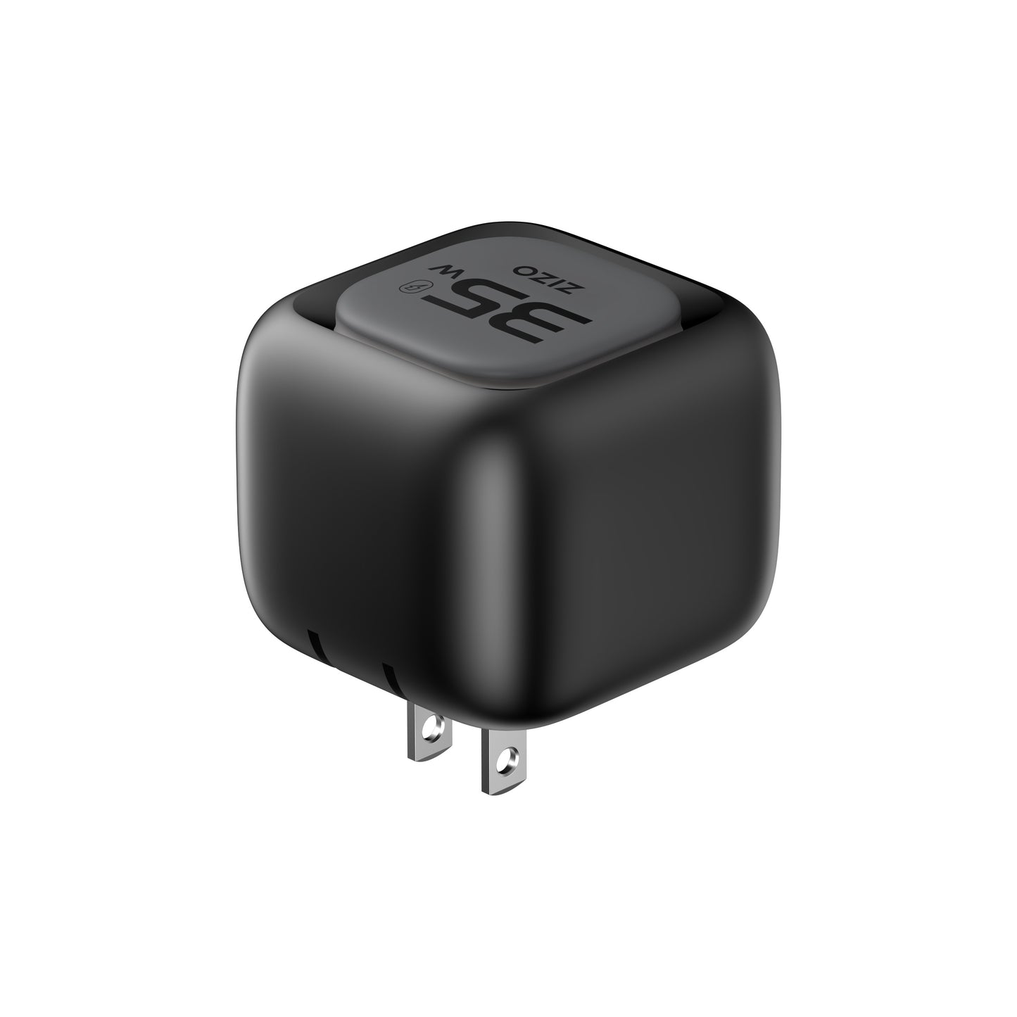 ZIZO PowerVault Cube 35W GaN Travel Charger with Retractable USB-C Cable and Multi-Port Charging - Space Black