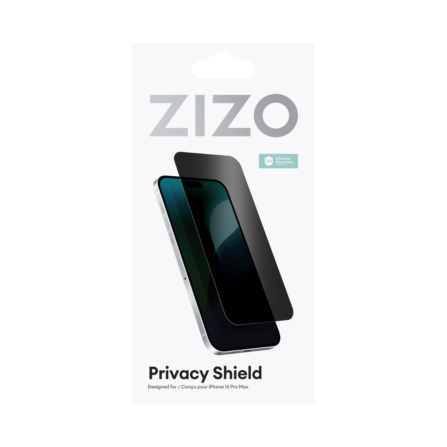ZIZO PRIVACY Tempered Glass Screen Protector for iPhone 16 Pro Max - Privacy