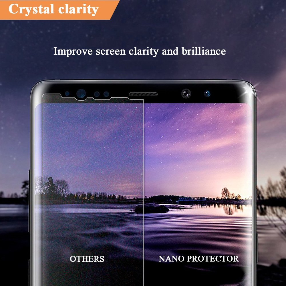 Zizo Nano Liquid Glass Screen Protector,Anti-Scratch/ 9H Hardness/ High Definition/ Invisible Protectors for Galaxy Note 8 S8 S9 for iphone X 8 7 6plus for Tablet - Retail Packaging