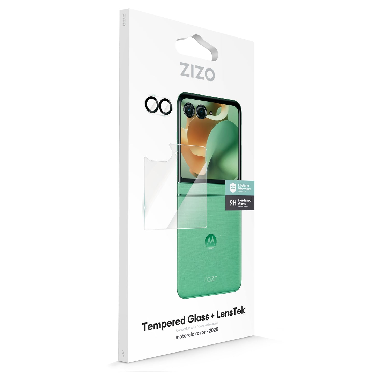 ZIZO TEMPERED GLASS Screen Protector with Camera Lens Protector for moto razr (2025) - Clear
