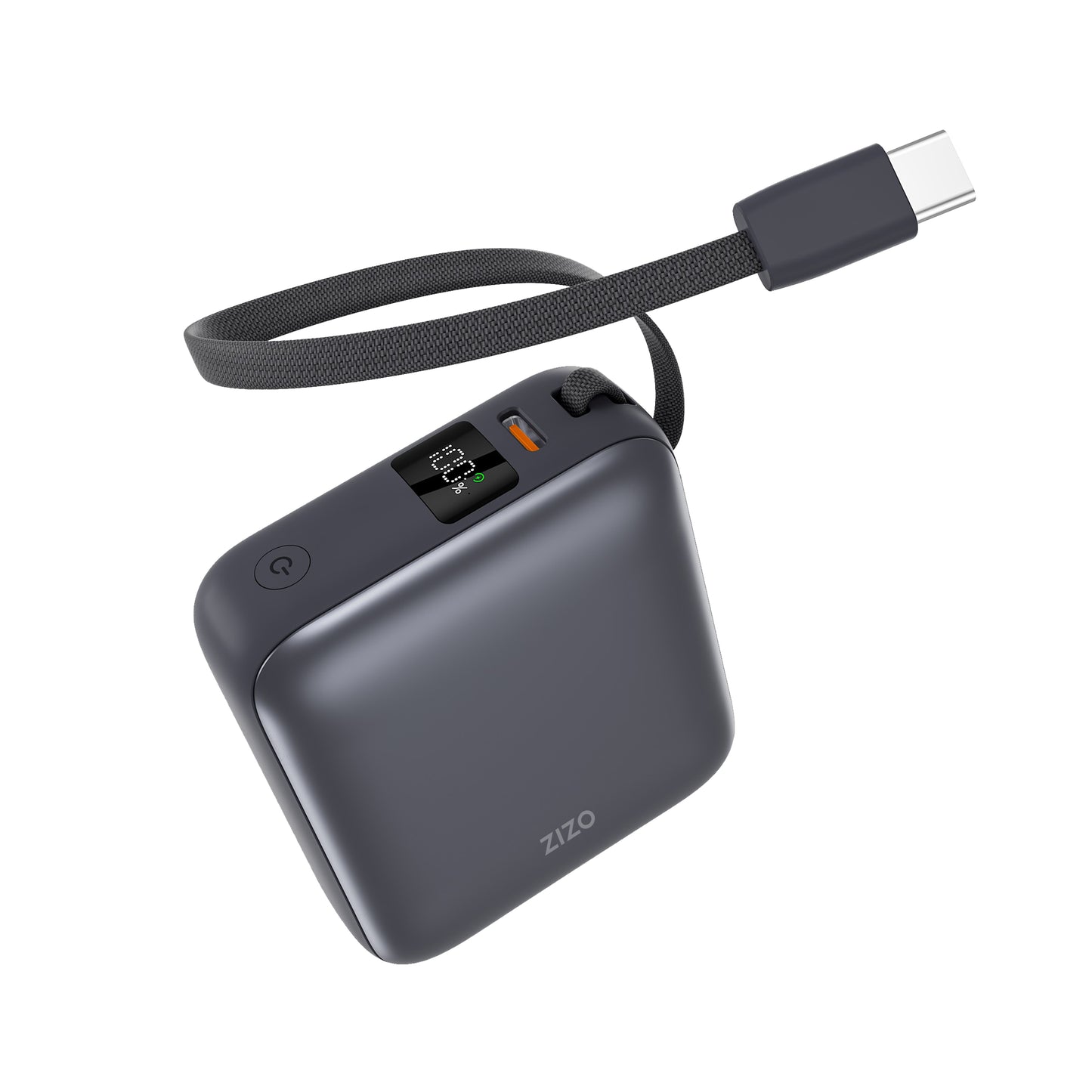 ZIZO PowerVault 35W Power Bank 10,000mAh with Built-in USB-C Cable - Space Black