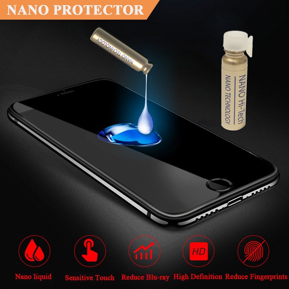 Zizo Nano Liquid Glass Screen Protector,Anti-Scratch/ 9H Hardness/ High Definition/ Invisible Protectors for Galaxy Note 8 S8 S9 for iphone X 8 7 6plus for Tablet - Retail Packaging