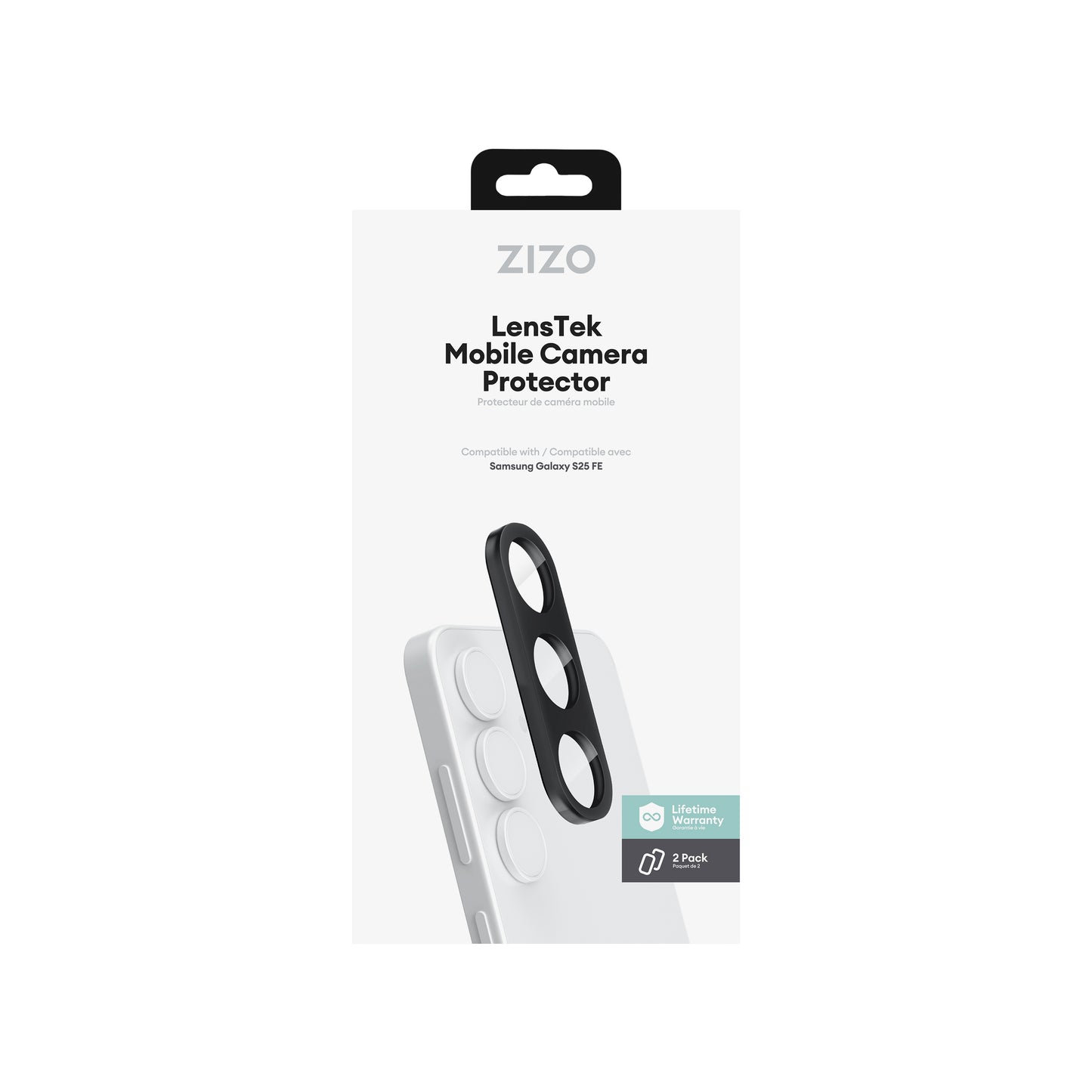 ZIZO LensTek Galaxy S25 FE Camera Lens Protector (2 Pack) - Black - ZIZO Wireless