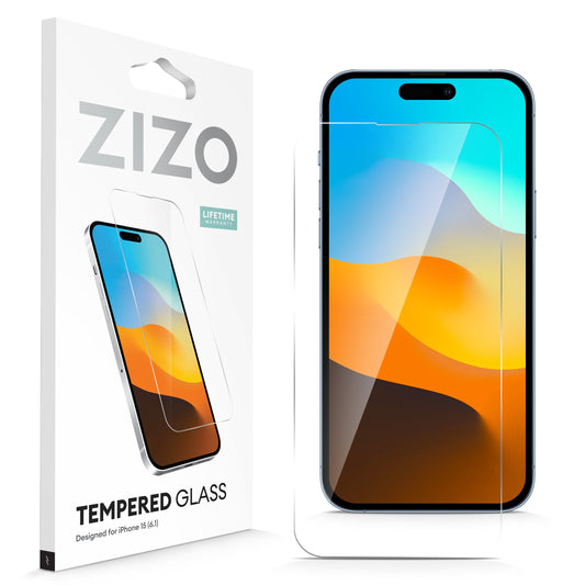 ZIZO TEMPERED GLASS Screen Protector for iPhone 15 - Clear - ZIZO Wireless