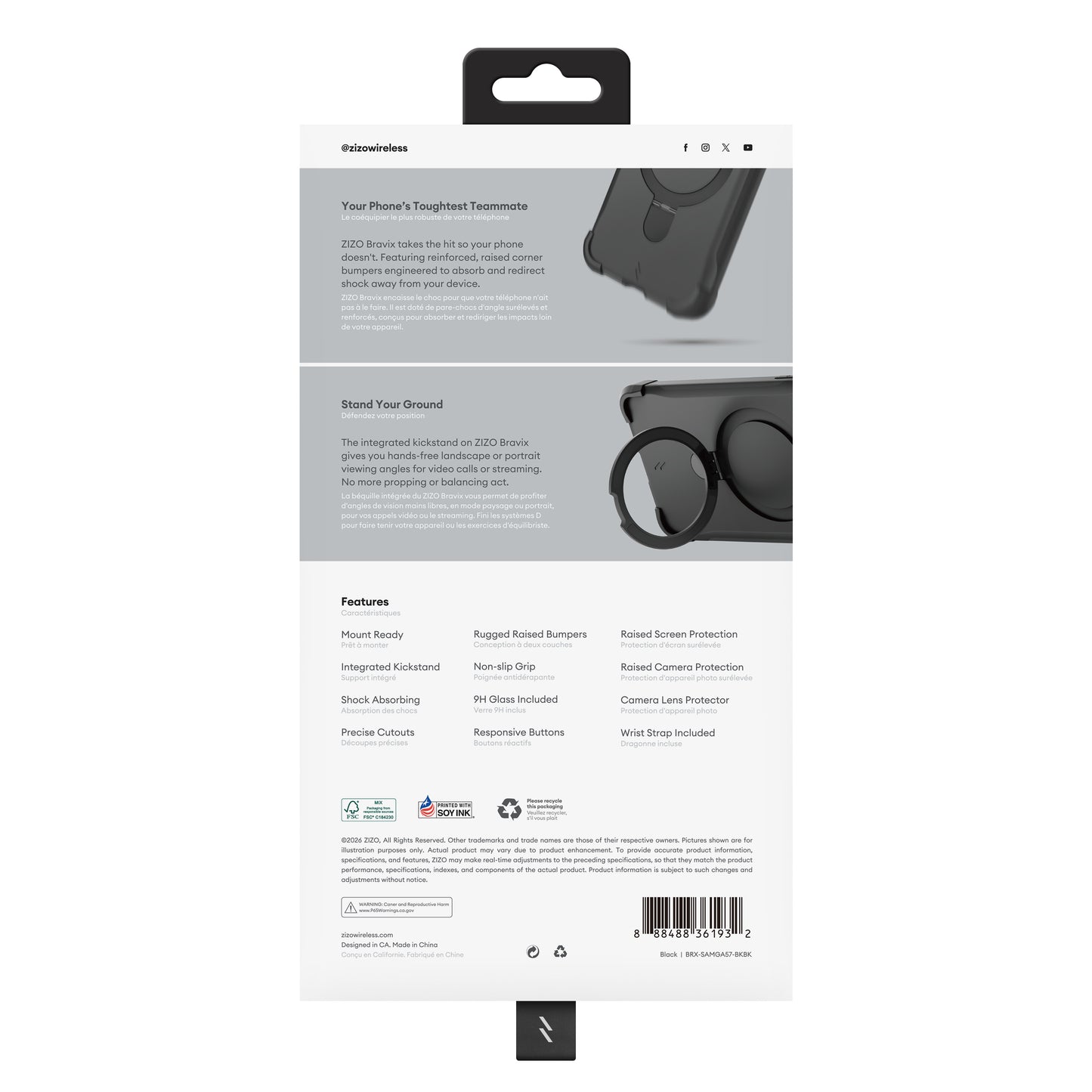 ZIZO Bravix Bundle Galaxy A57 5G 4-in-1 MagSafe Case Bundle