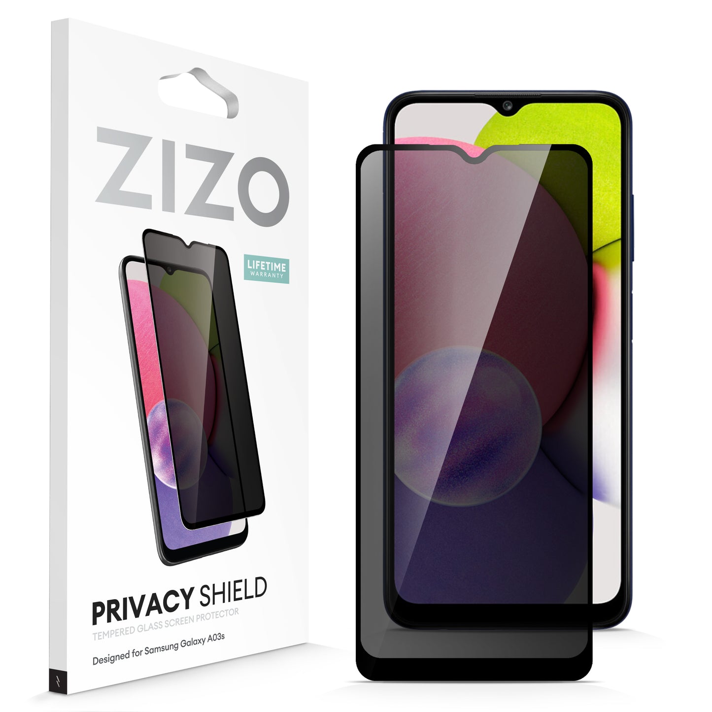ZIZO PRIVACY Tempered Glass Screen Protector for Galaxy A03s - Privacy - ZIZO Wireless