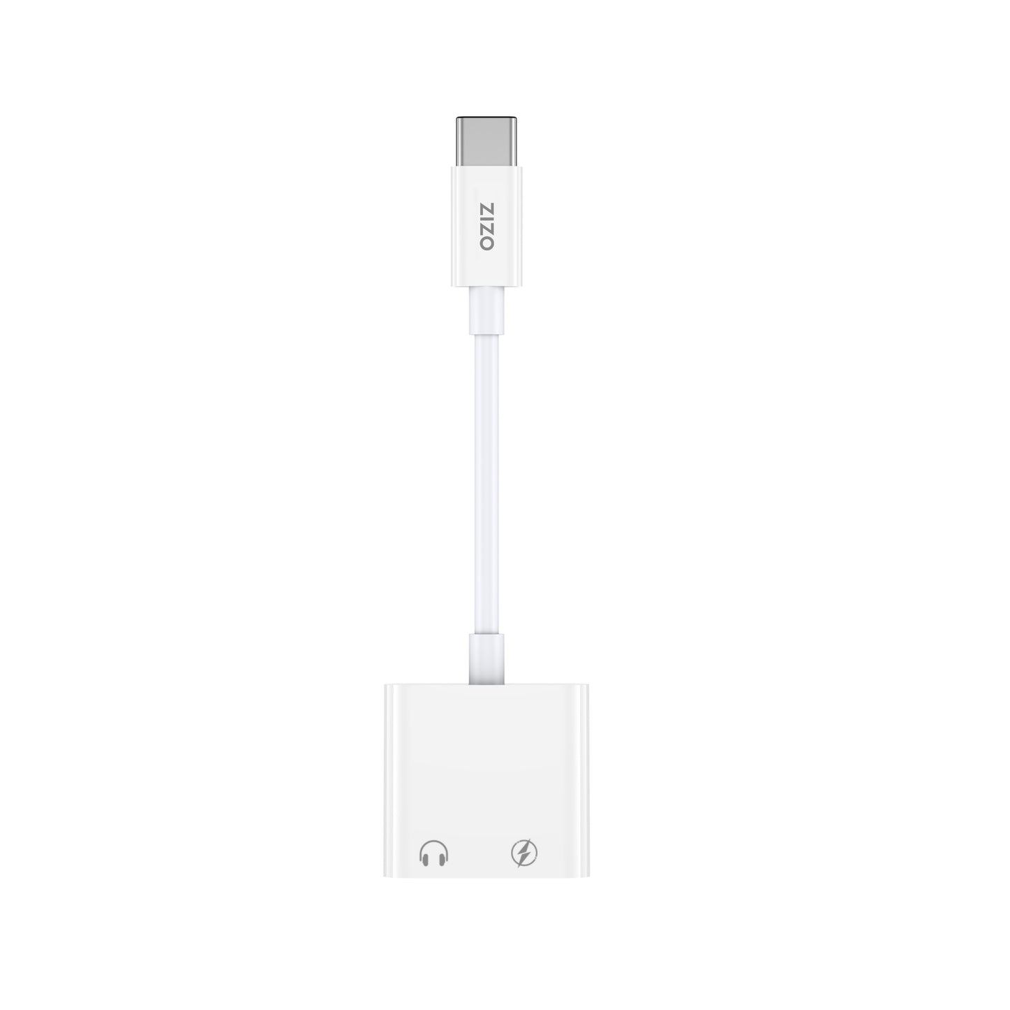 ZIZO Pulse USB-C to 3.5mm Audio Adapter with Charging Passthrough - White