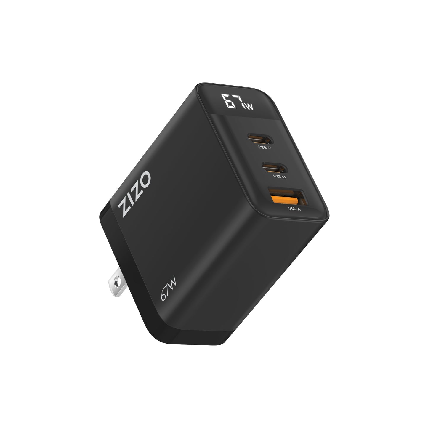 ZIZO PowerVault 67W Dual USB-C + USB-A Wall Charger w/ Digital Display