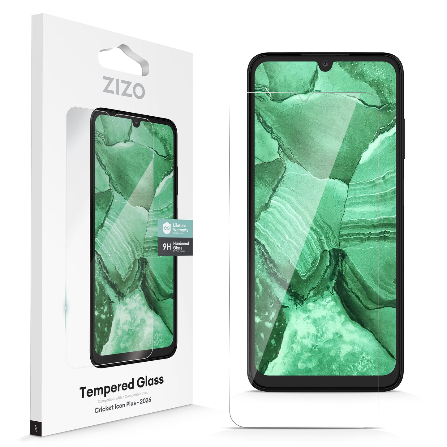 ZIZO TEMPERED GLASS Screen Protector for Cricket Icon Plus 2026 - Clear - ZIZO Wireless
