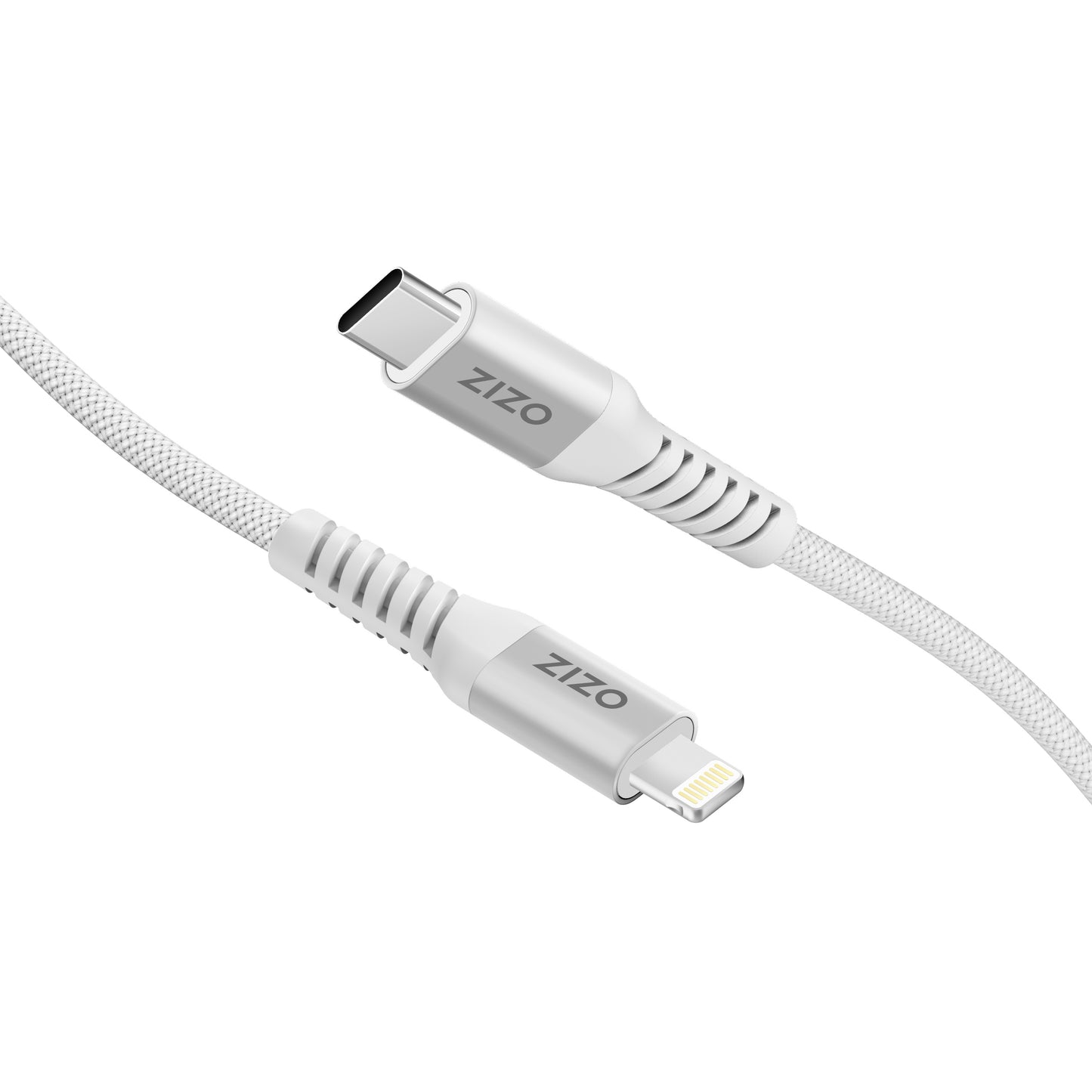 ZIZO PowerVault 5FT Braided Nylon USB-C to Lightning Cable - White