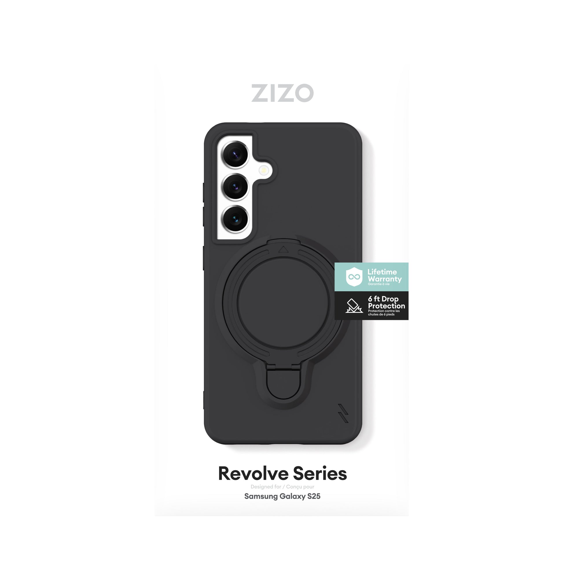 ZIZO REVOLVE Series Galaxy S25 Case - Magnetic Black - ZIZO Wireless