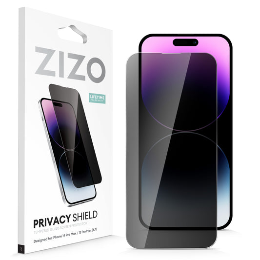 ZIZO PRIVACY Tempered Glass Screen Protector for iPhone 14 Pro Max - Privacy - ZIZO Wireless