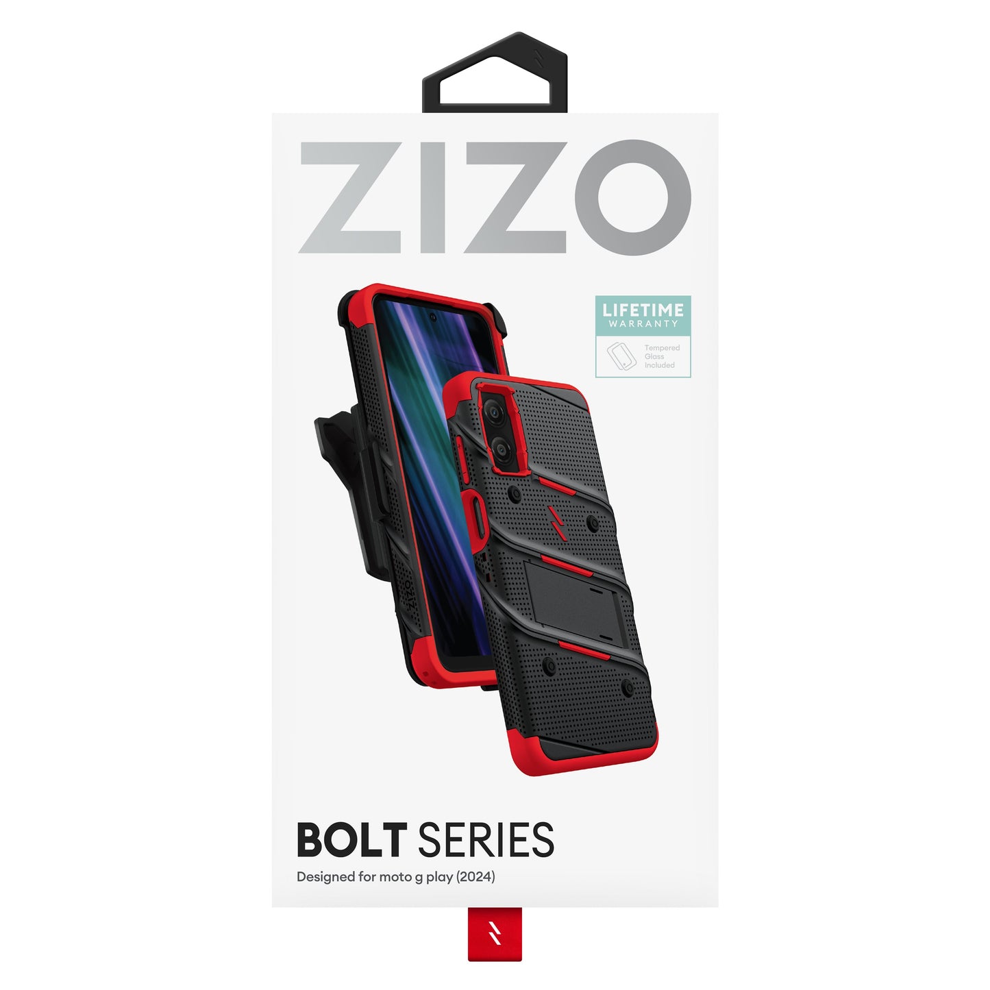 ZIZO BOLT Bundle moto g Play (2024) Case with Tempered Glass