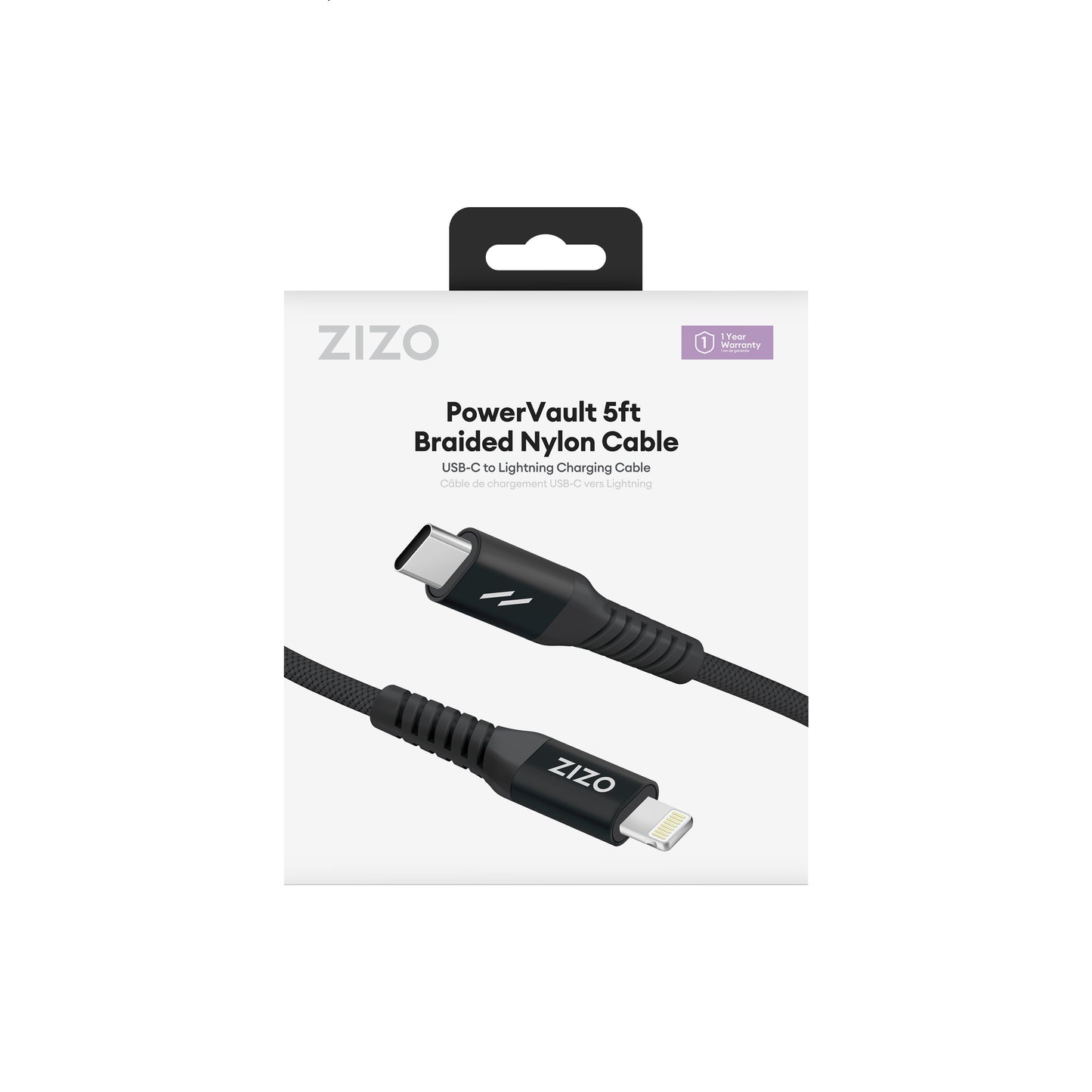ZIZO PowerVault 5FT Braided Nylon USB-C to Lightning Cable