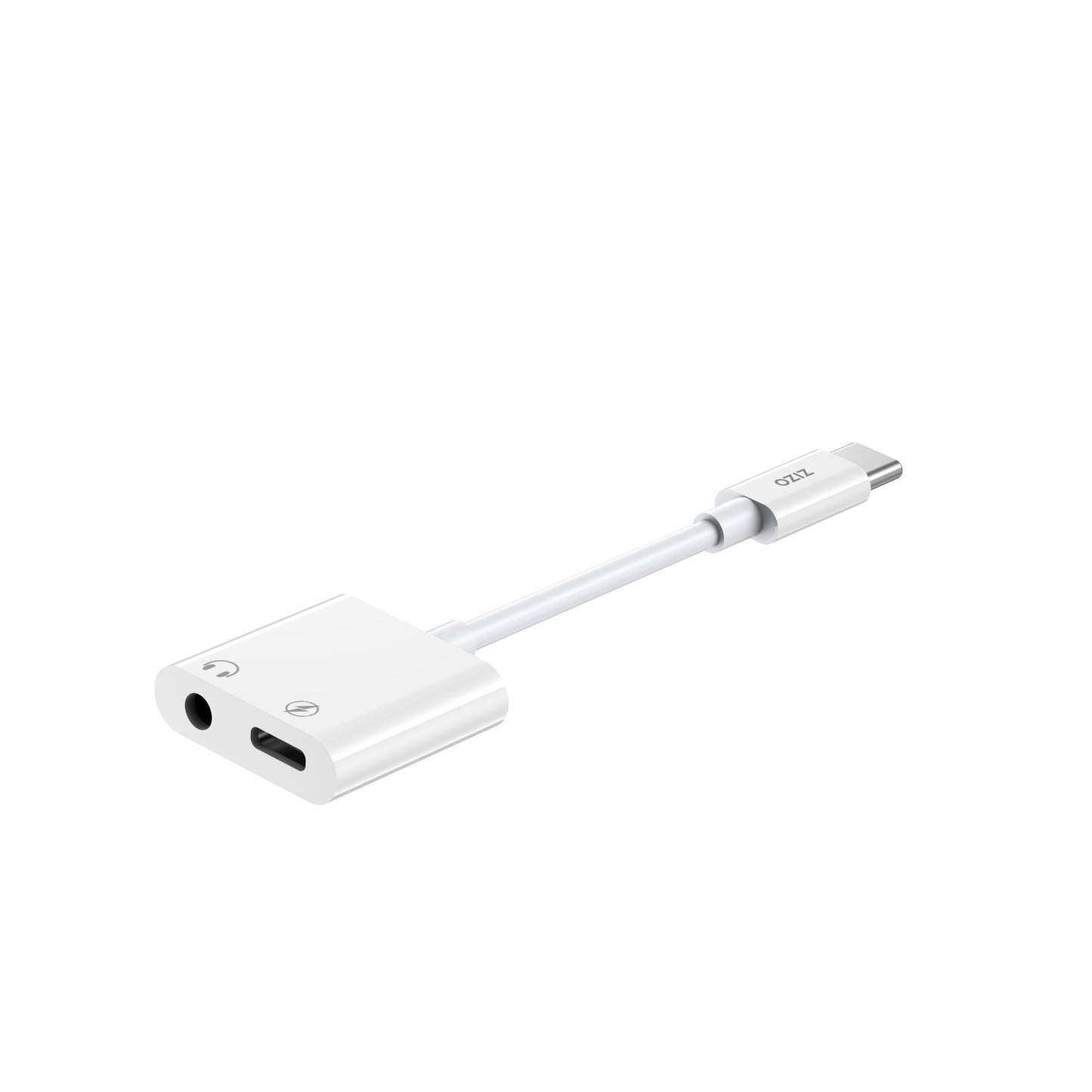 ZIZO Pulse USB-C to 3.5mm Audio Adapter with Charging Passthrough - White