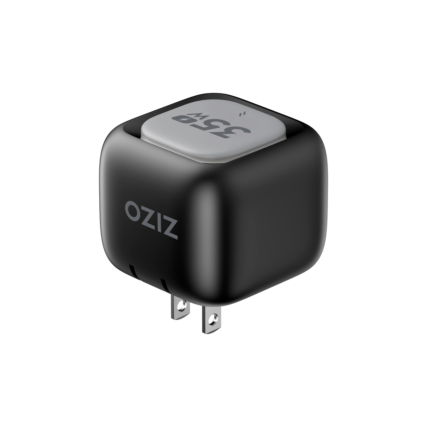 ZIZO PowerVault Cube 35W GaN Travel Charger with Retractable USB-C Cable and Multi-Port Charging - Space Black