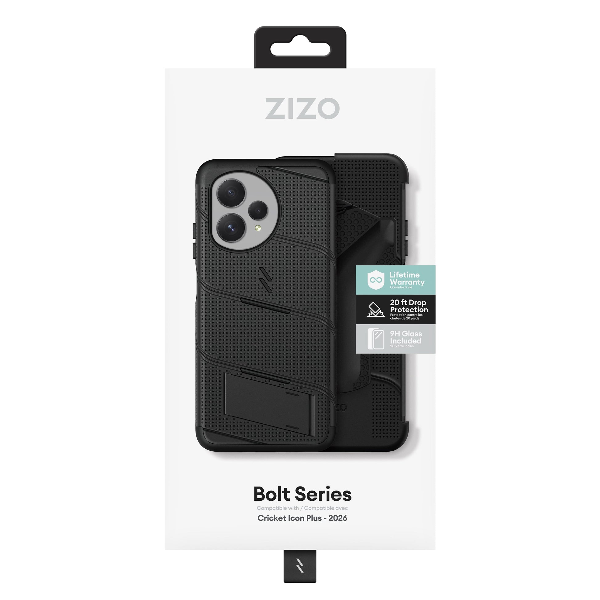ZIZO BOLT Series Cricket Icon Plus 2026 Case - Black - ZIZO Wireless