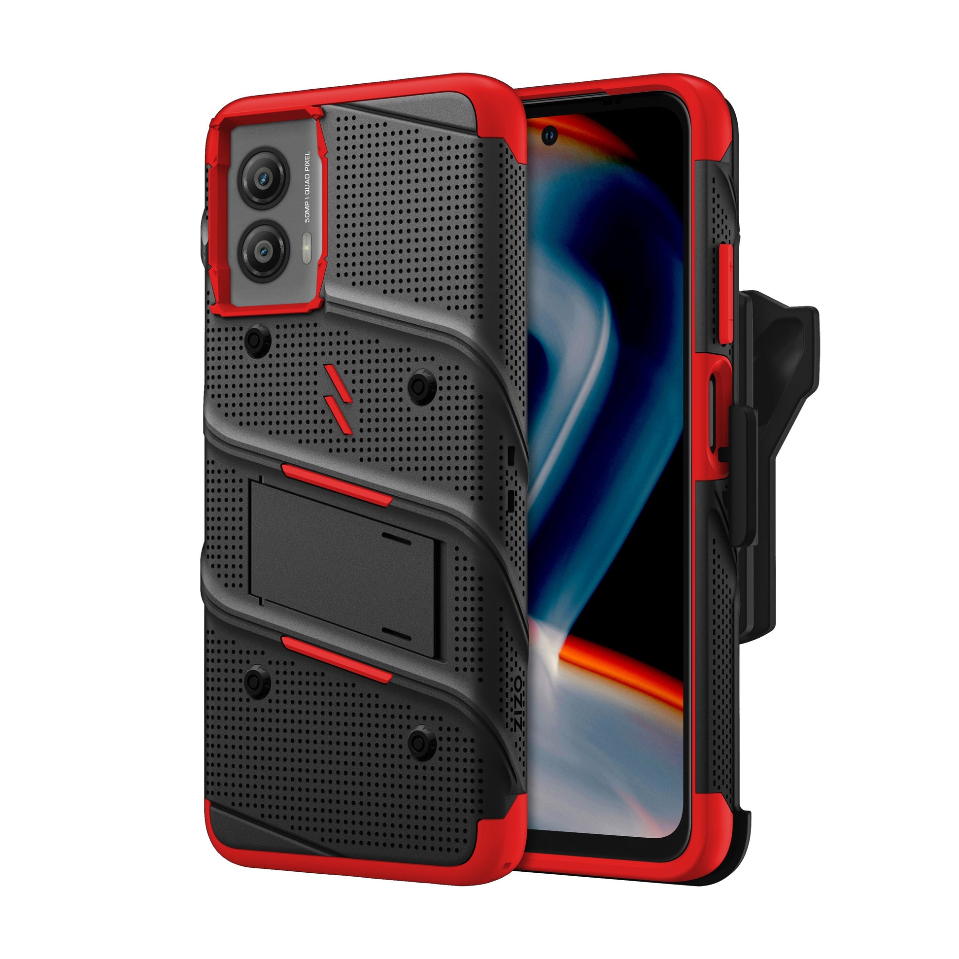 ZIZO BOLT Bundle moto g power 5G (2024) Case - Black / Red - ZIZO Wireless