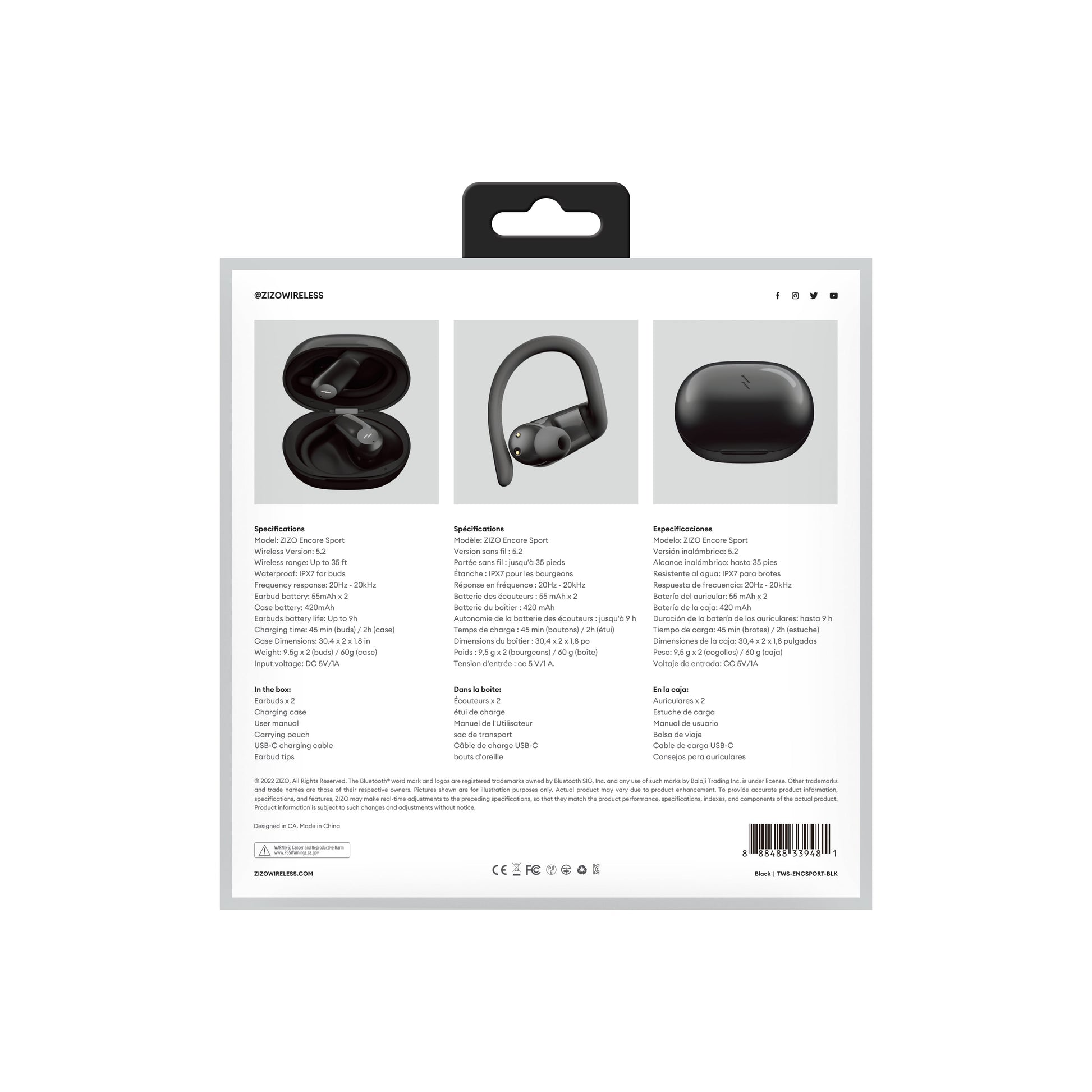 ZIZO Encore Sport Active Wireless Earbuds - ZIZO Wireless