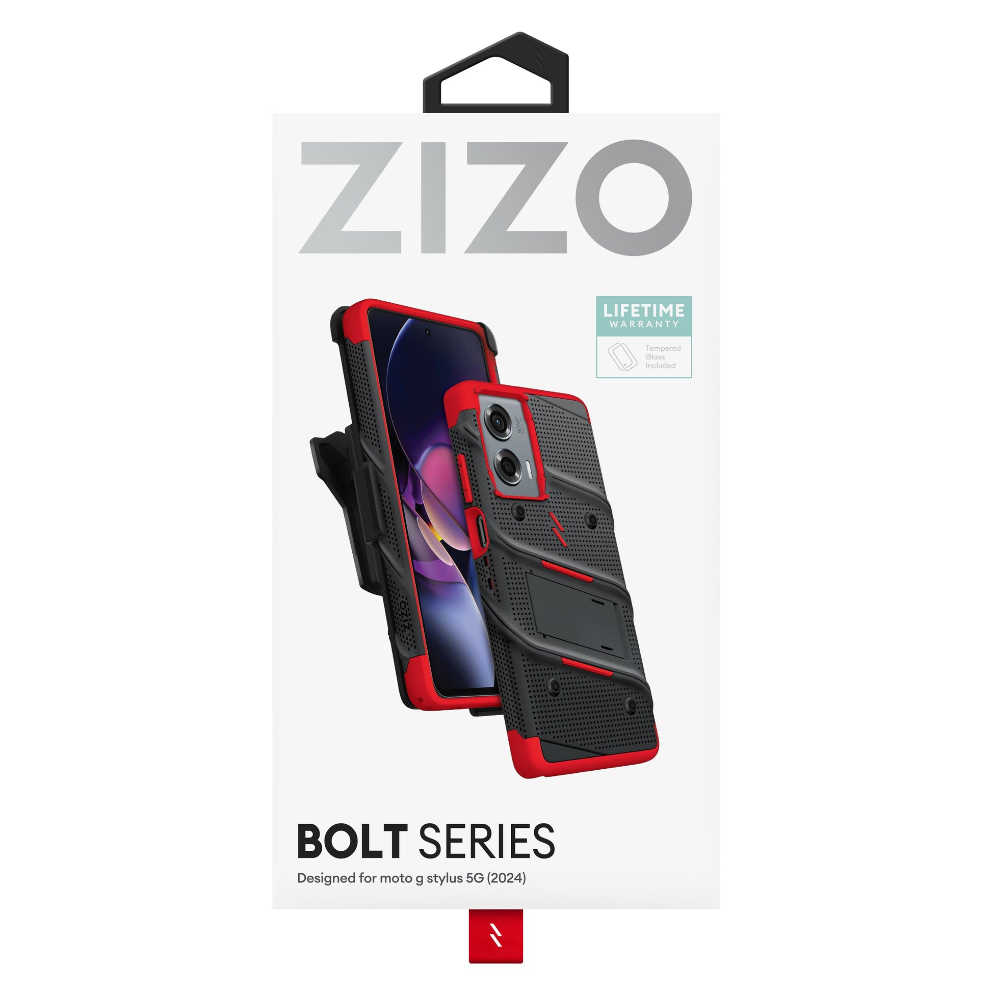 ZIZO BOLT Bundle moto g stylus 5G (2024) Case - Black / Red ZIZO Wireless ZIZO BOLT Bundle moto g stylus 5G (2024) Case - Black / Red ZIZO Wireless