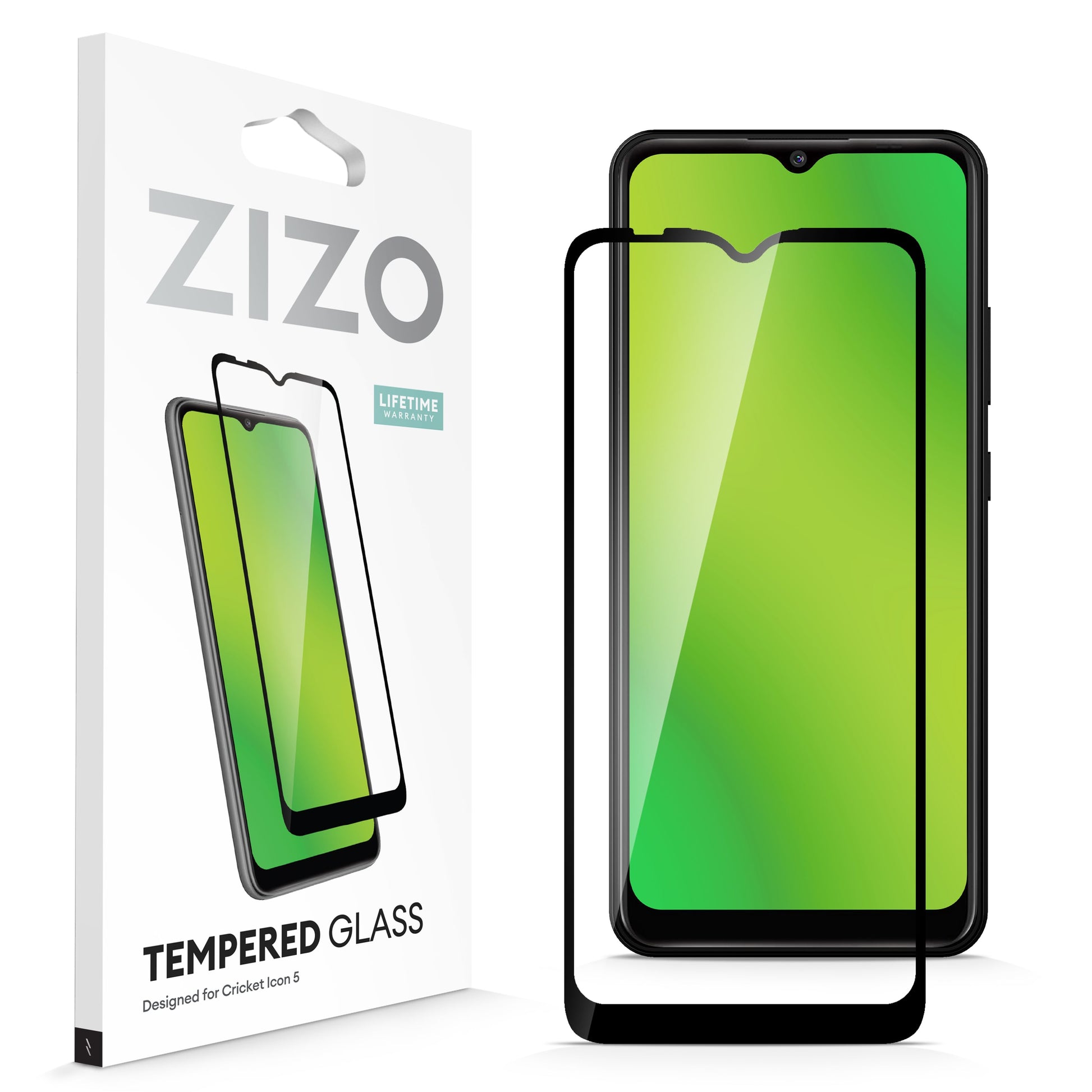 ZIZO TEMPERED GLASS Screen Protector for Cricket Icon 5 - Black - ZIZO Wireless