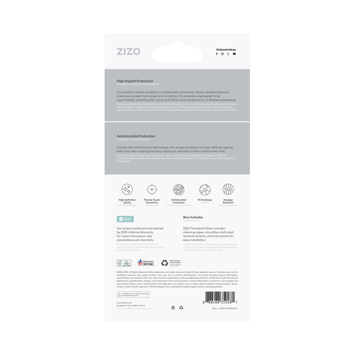 ZIZO TEMPERED GLASS Screen Protector for moto edge 2026
