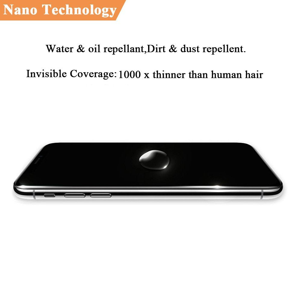 Zizo Nano Liquid Glass Screen Protector,Anti-Scratch/ 9H Hardness/ High Definition/ Invisible Protectors for Galaxy Note 8 S8 S9 for iphone X 8 7 6plus for Tablet - Retail Packaging