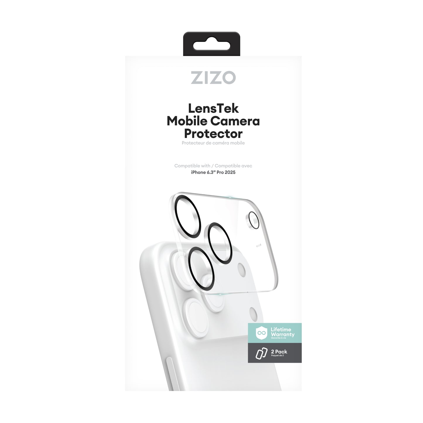 ZIZO LensTek iPhone 17 Pro Camera Lens Protector (2 Pack)
