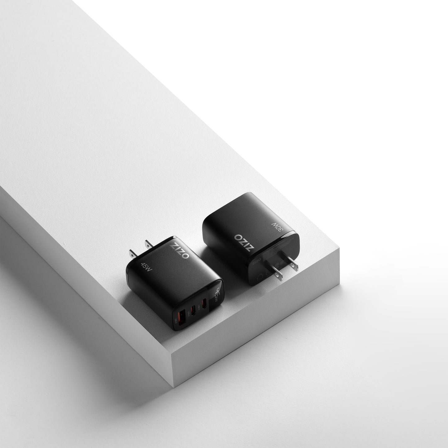 ZIZO PowerVault 30W Dual USB-C + USB-A Wall Charger with Digital Power Display - Black