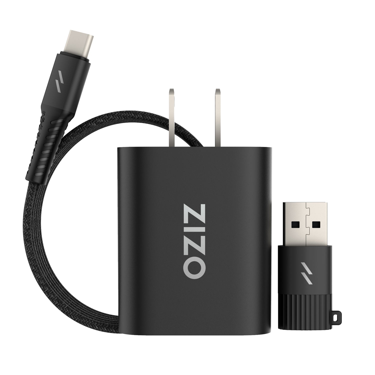 ZIZO PowerVault Bundle Travel Charger + Type C to C Cable + USB to Type C Adapter - ZIZO Wireless