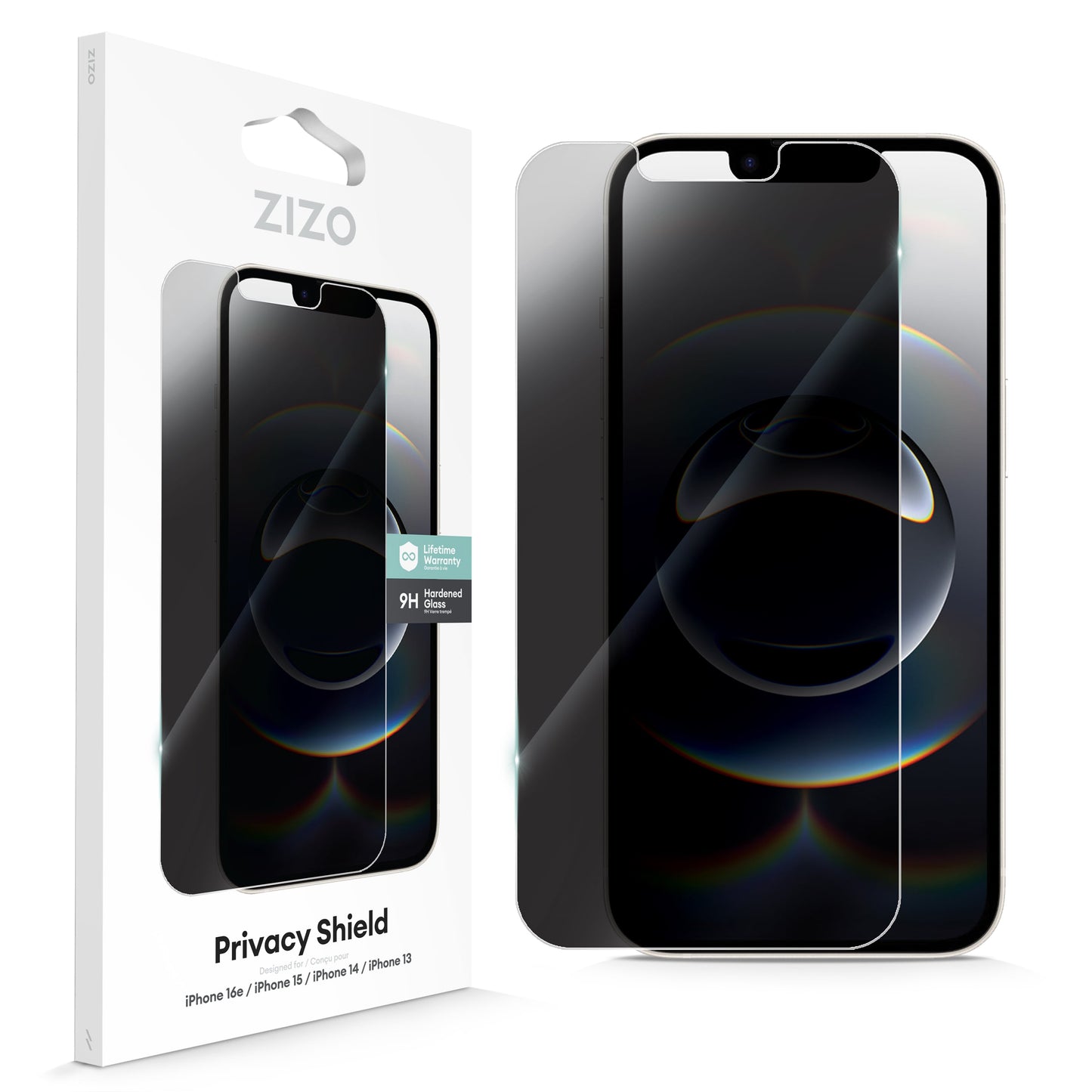 ZIZO PRIVACY Tempered Glass Screen Protector for iPhone 16e/13/14/14 Pro - ZIZO Wireless