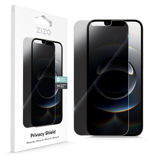 ZIZO PRIVACY Tempered Glass Screen Protector for iPhone 16e/13/14/14 Pro - ZIZO Wireless