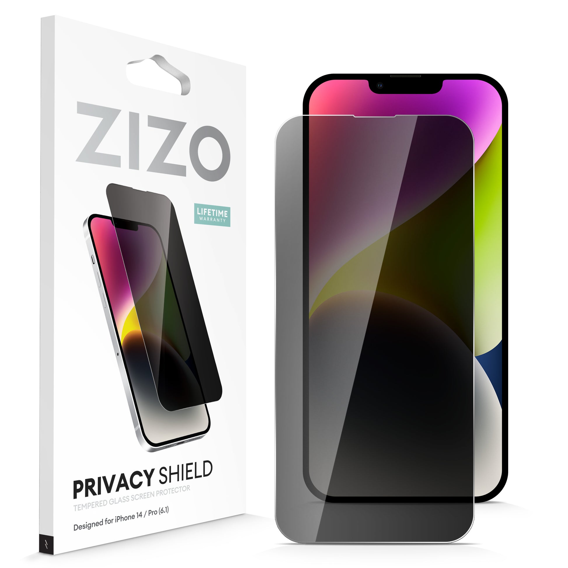 ZIZO PRIVACY Tempered Glass Screen Protector for iPhone 14, iPhone 13 - Privacy - ZIZO Wireless