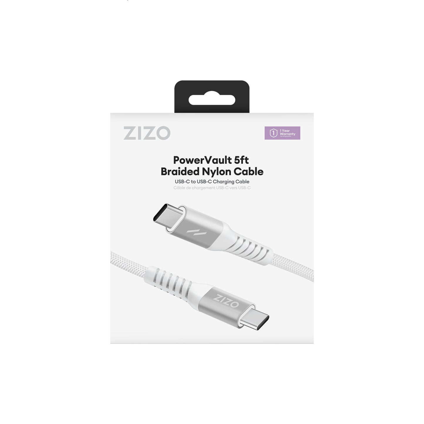ZIZO PowerVault 5FT Braided Nylon USB-C Cable - ZIZO Wireless