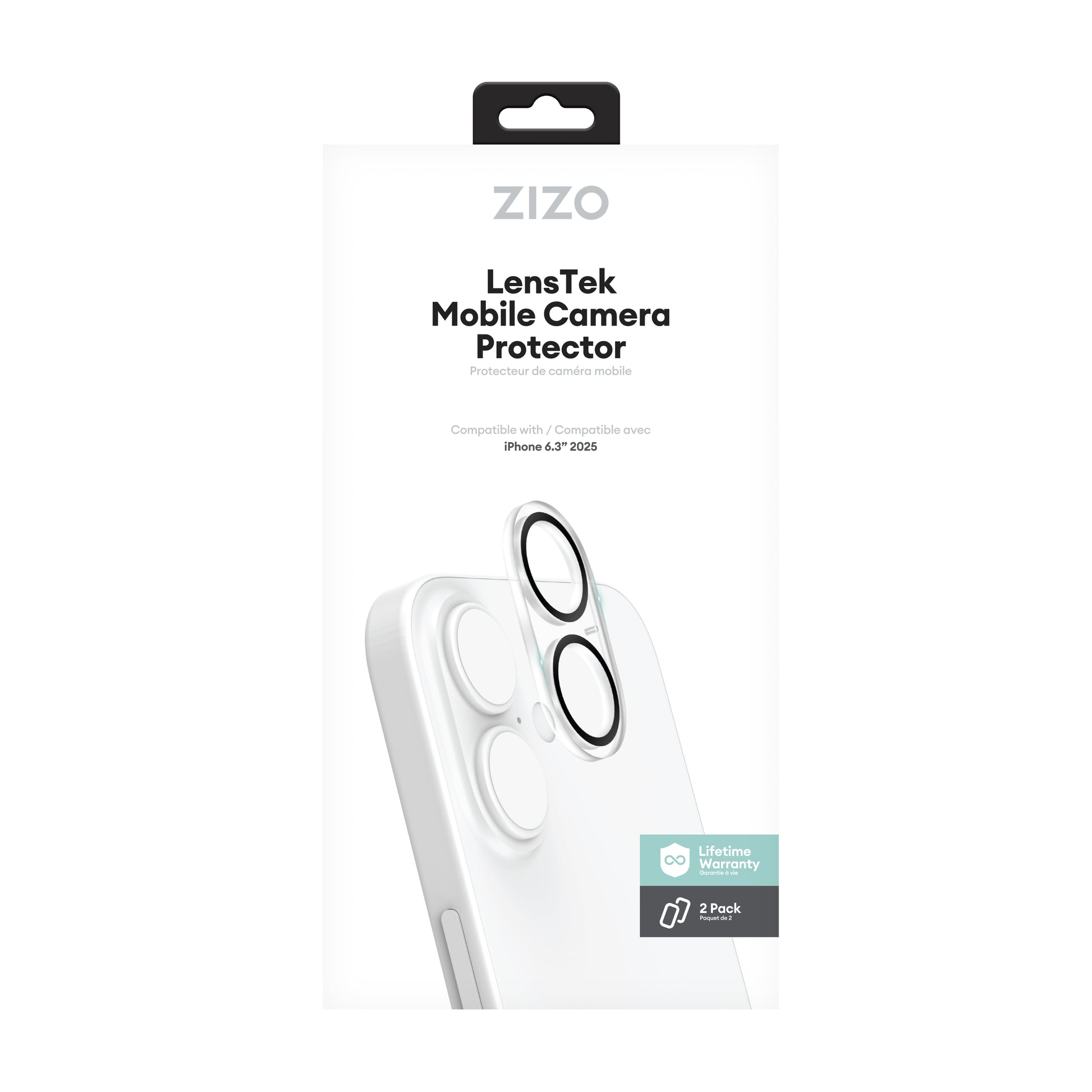 ZIZO LensTek iPhone 17 Camera Lens Protector (2 Pack) - Black - ZIZO Wireless