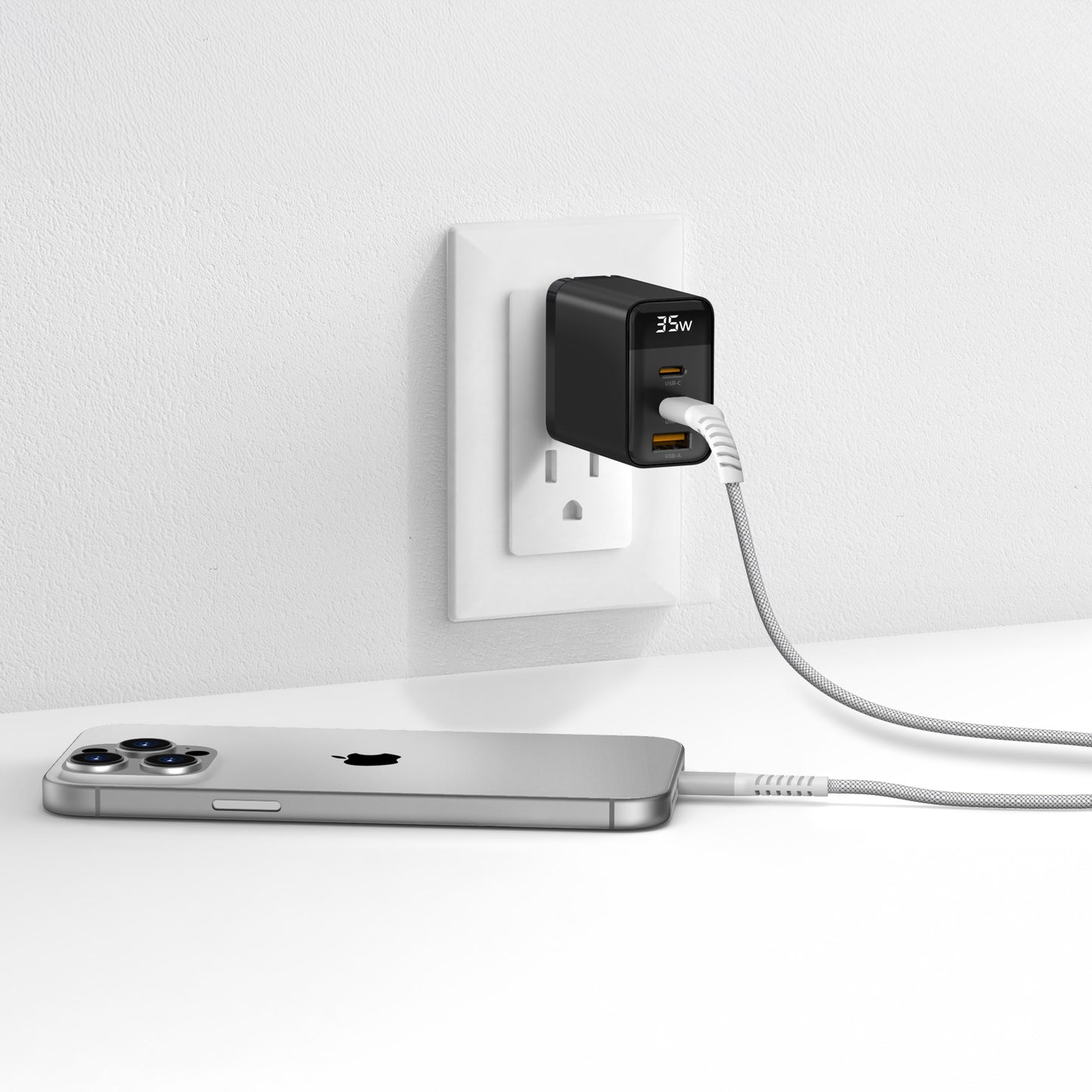 ZIZO PowerVault 5FT Braided Nylon USB-C to Lightning Cable - White