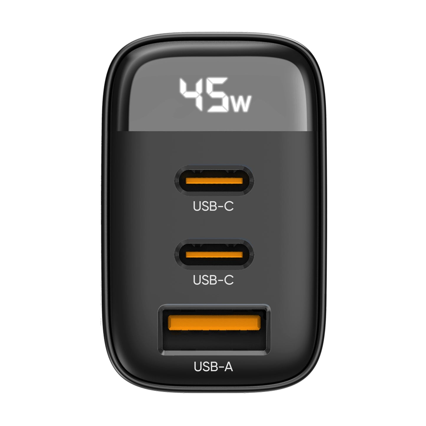 ZIZO PowerVault 45W Dual USB-C + USB-A Wall Charger with Digital Power Display - Black