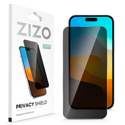 ZIZO PRIVACY Tempered Glass Screen Protector for iPhone 15 - Privacy - ZIZO Wireless