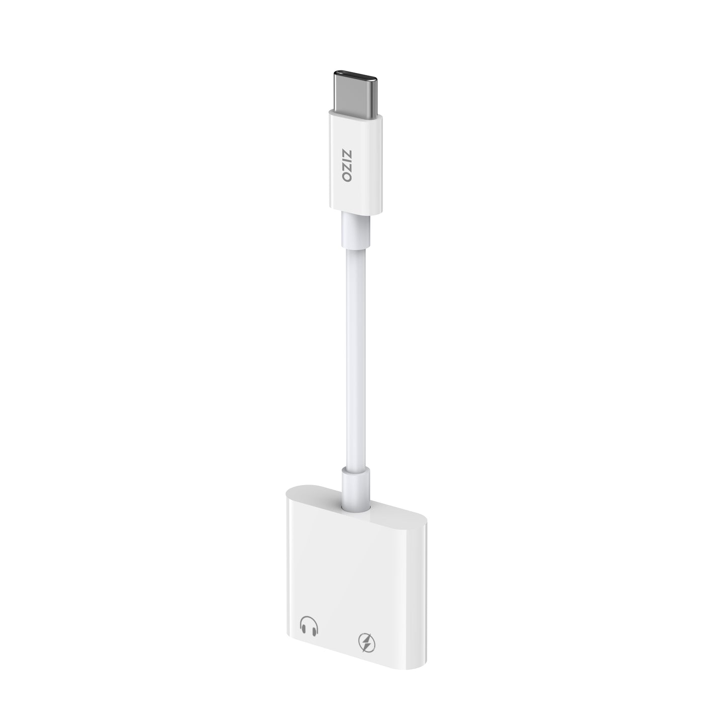 ZIZO Pulse USB-C to 3.5mm Audio Adapter with Charging Passthrough - White