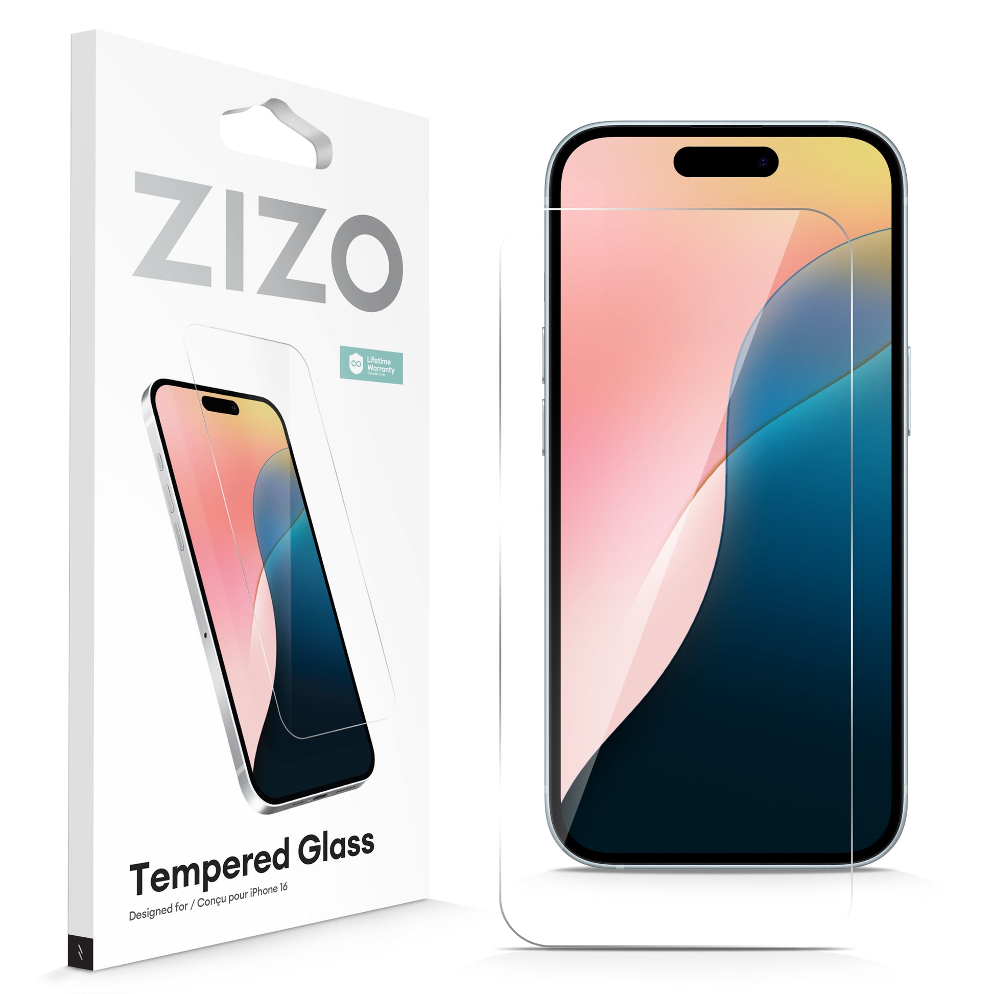 ZIZO TEMPERED GLASS Screen Protector for iPhone 16 - Clear - ZIZO Wireless