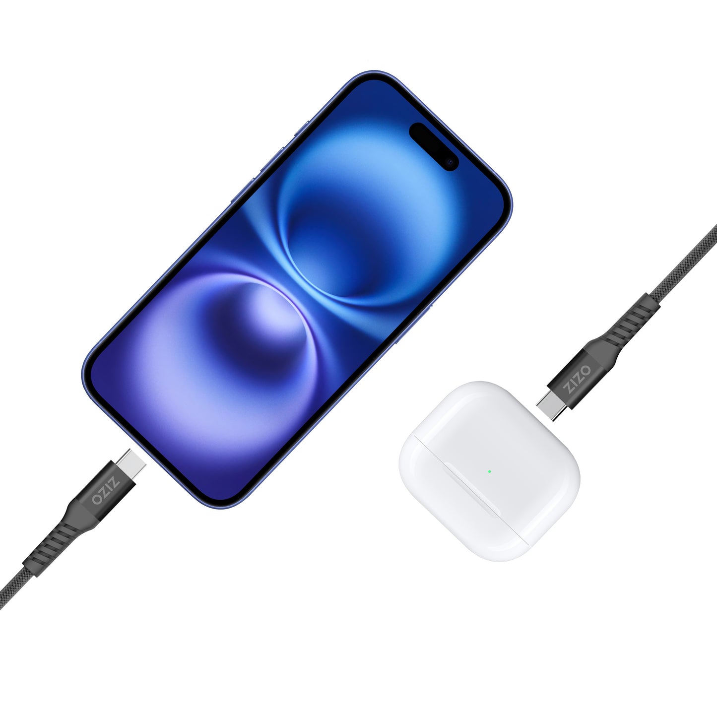 ZIZO PowerVault 20W Charger Bundle with 4FT Braided Nylon USB-C Cable - Black