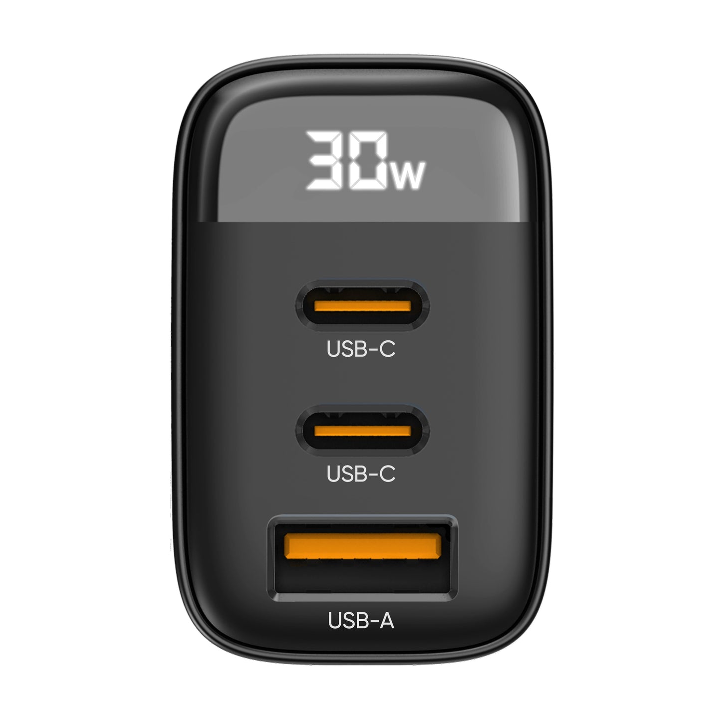 ZIZO PowerVault 30W Dual USB-C + USB-A Wall Charger with Digital Power Display - Black