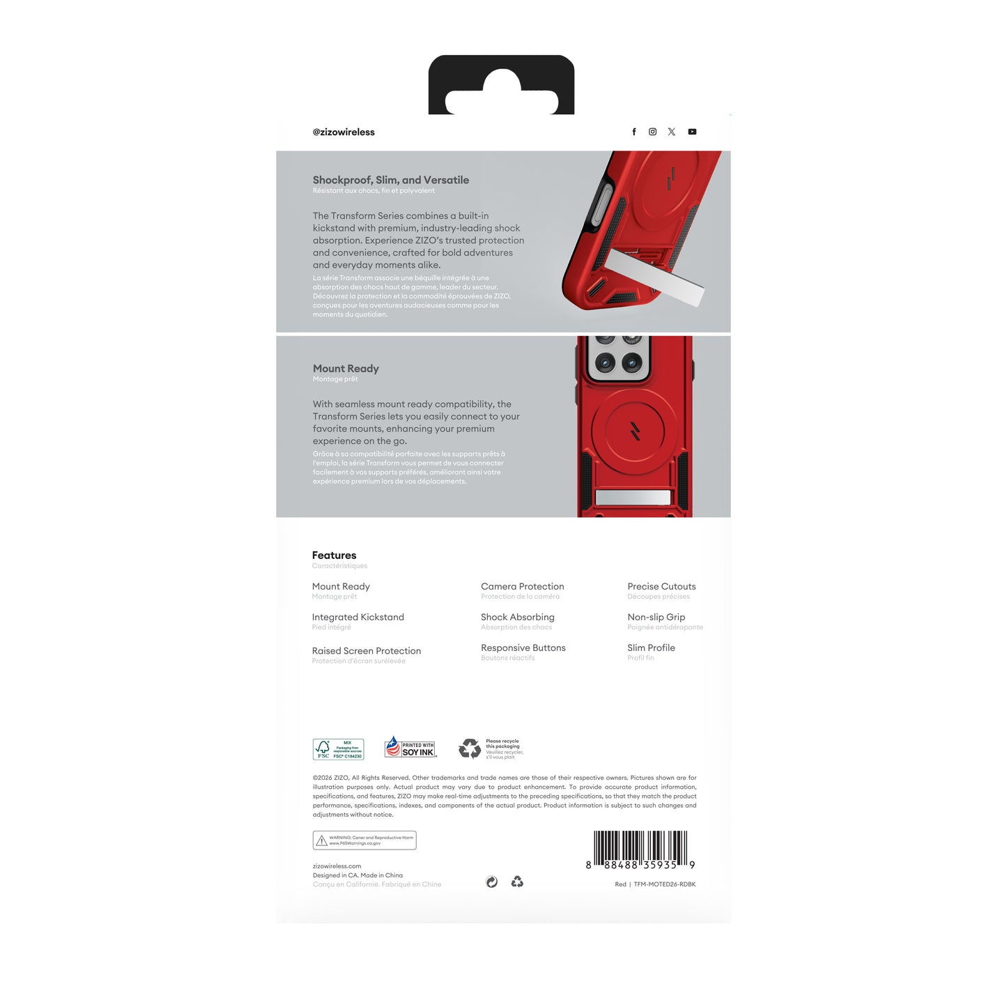 ZIZO TRANSFORM Series moto edge - 2026 Case