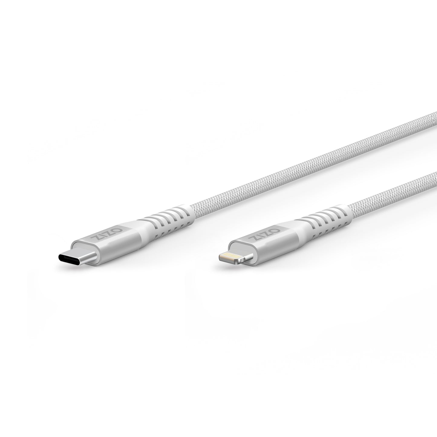 ZIZO PowerVault 5FT Braided Nylon USB-C to Lightning Cable - White
