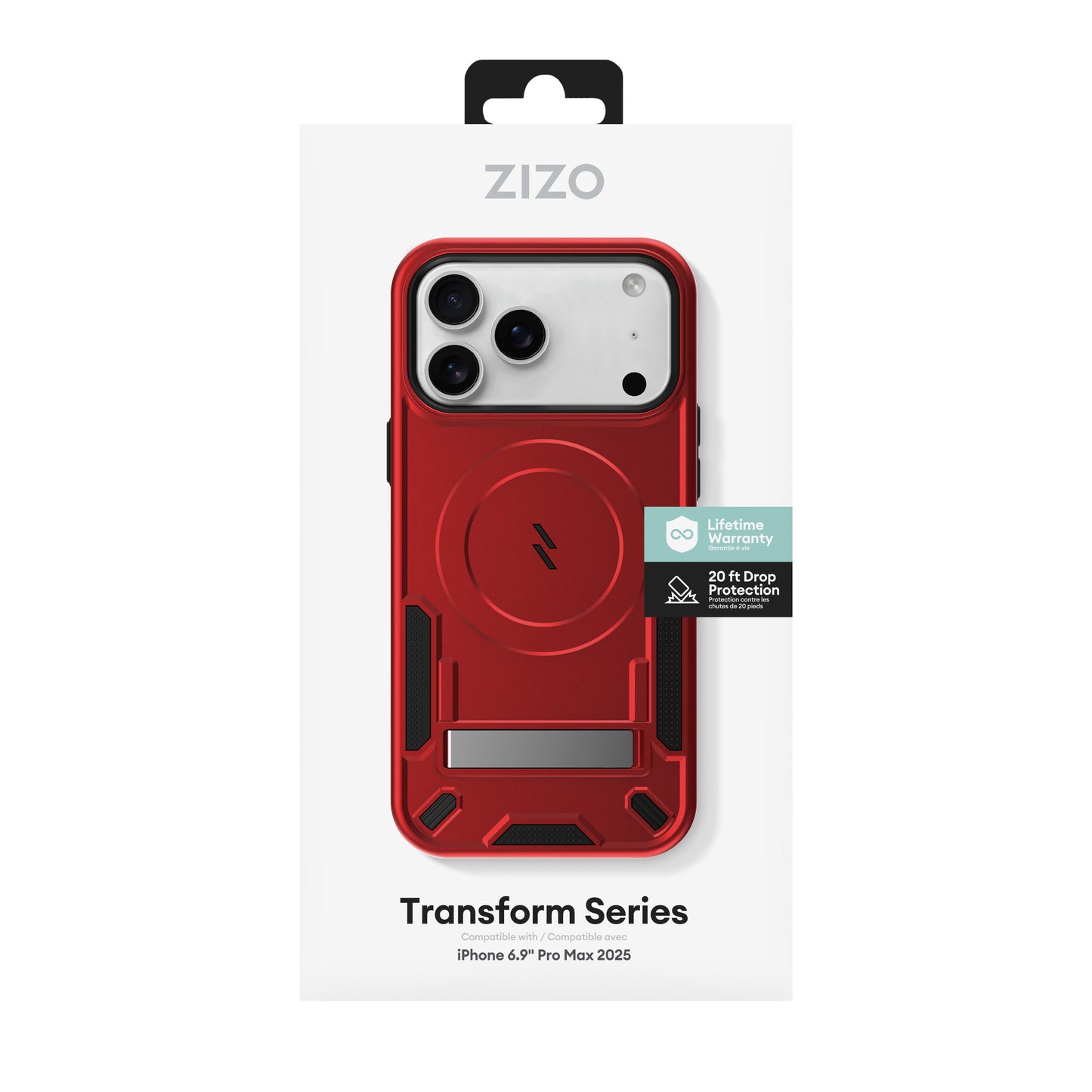ZIZO TRANSFORM Series iPhone 17 Pro Max MagSafe Case - Red
