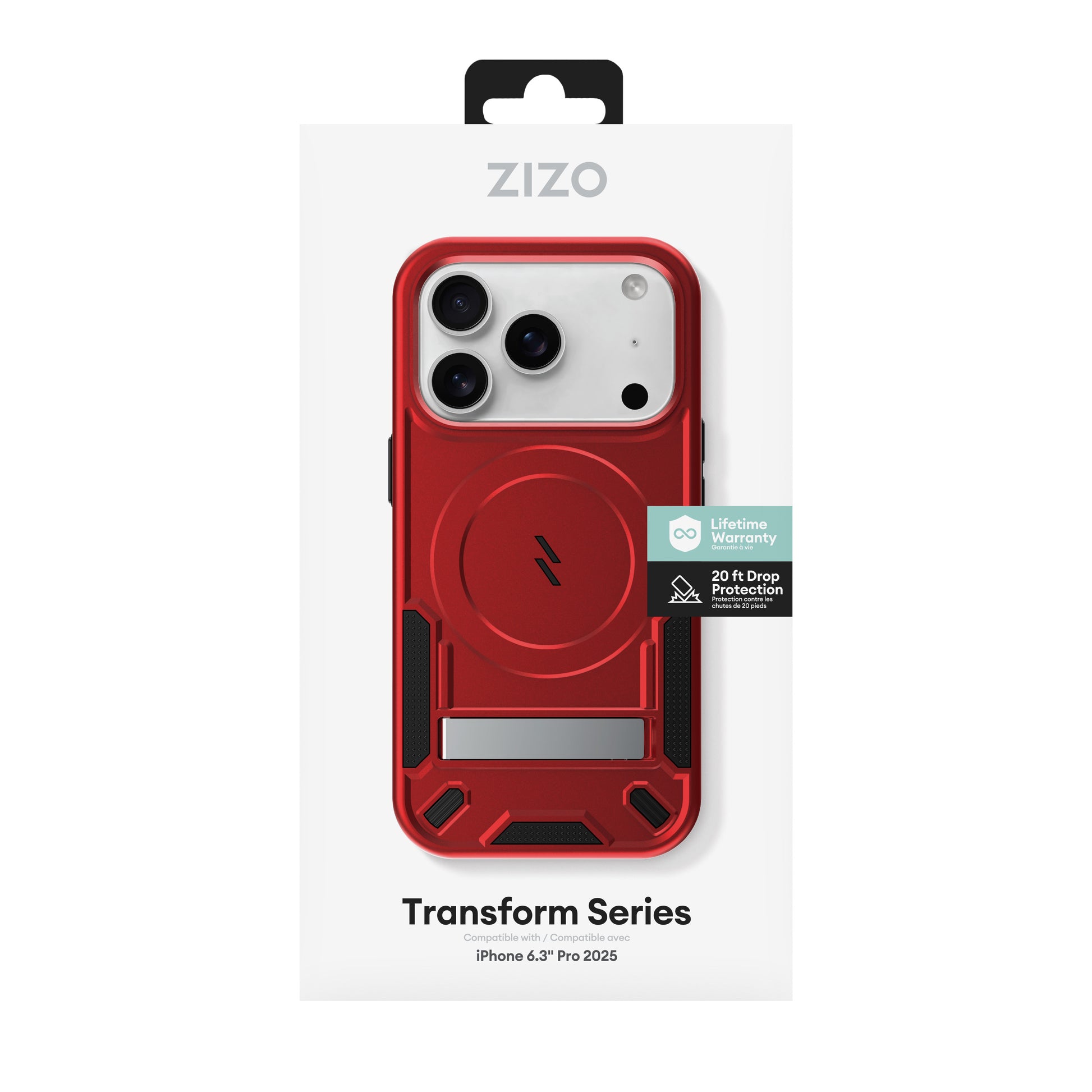 ZIZO TRANSFORM Series iPhone 17 Pro MagSafe Case - Red - ZIZO Wireless