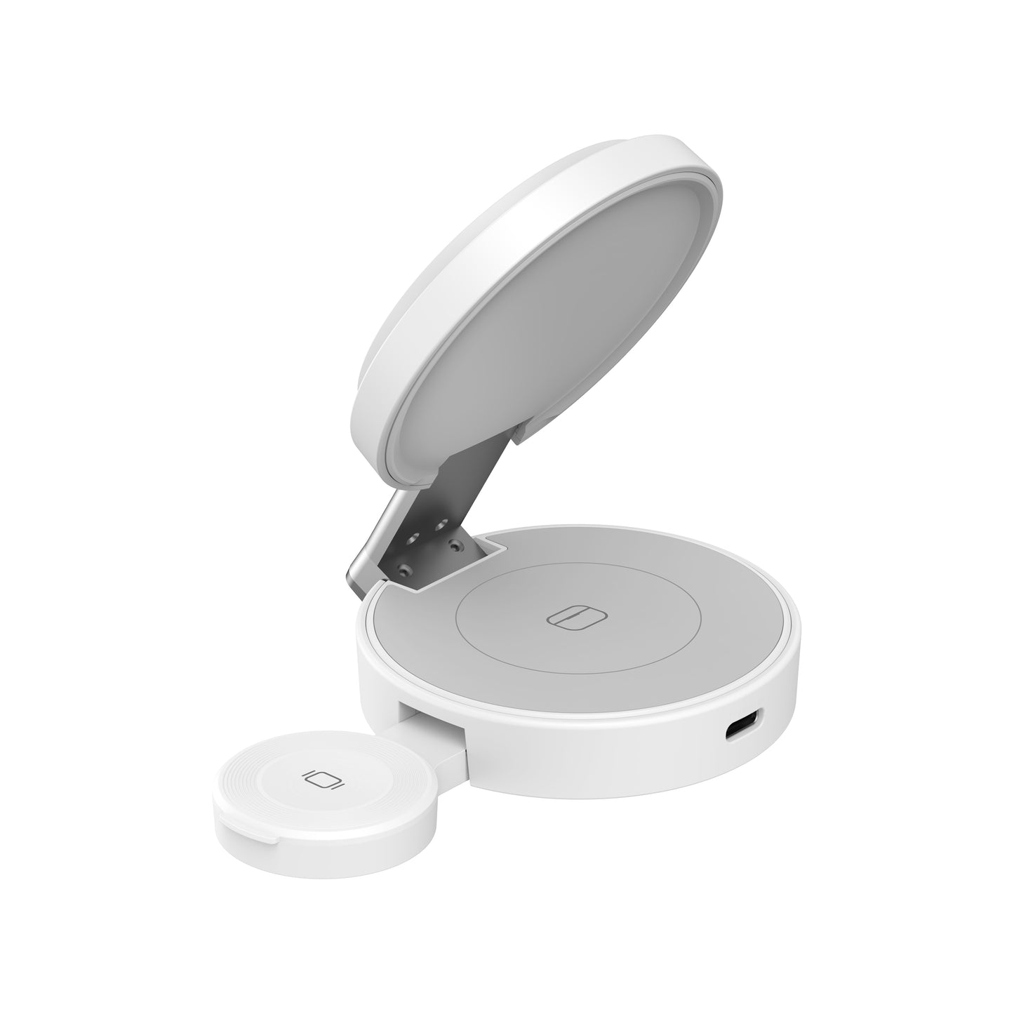 ZIZO PowerVault Fold Pro 3-in-1 MagSafe Charging Station with Adjustable Stand - Silver