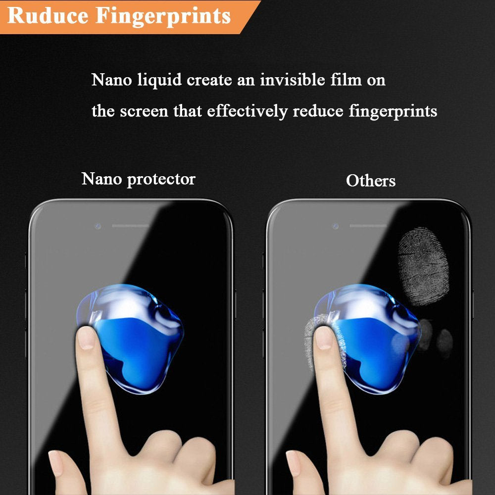 Zizo Nano Liquid Glass Screen Protector,Anti-Scratch/ 9H Hardness/ High Definition/ Invisible Protectors for Galaxy Note 8 S8 S9 for iphone X 8 7 6plus for Tablet - Retail Packaging