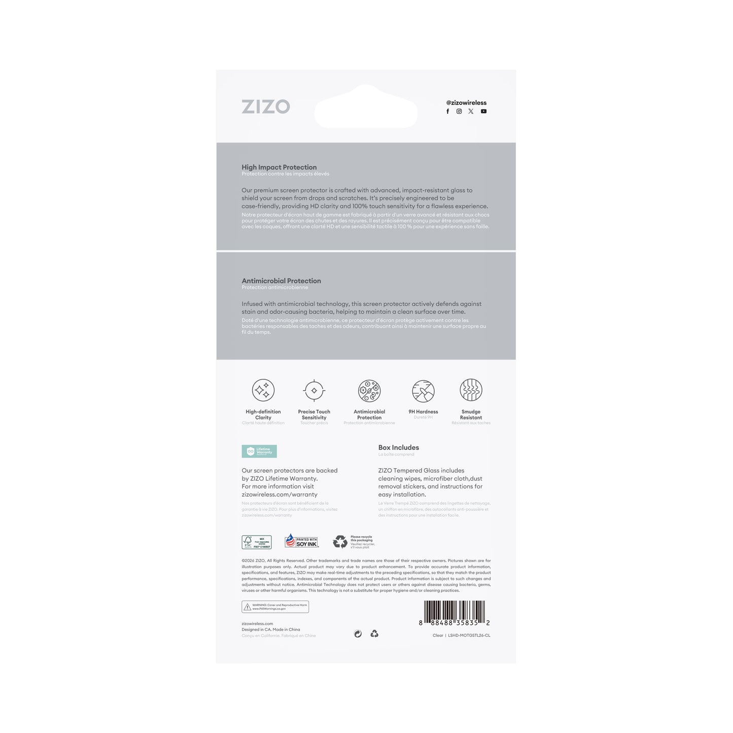 ZIZO TEMPERED GLASS Screen Protector for moto g stylus - 2026 / 2025